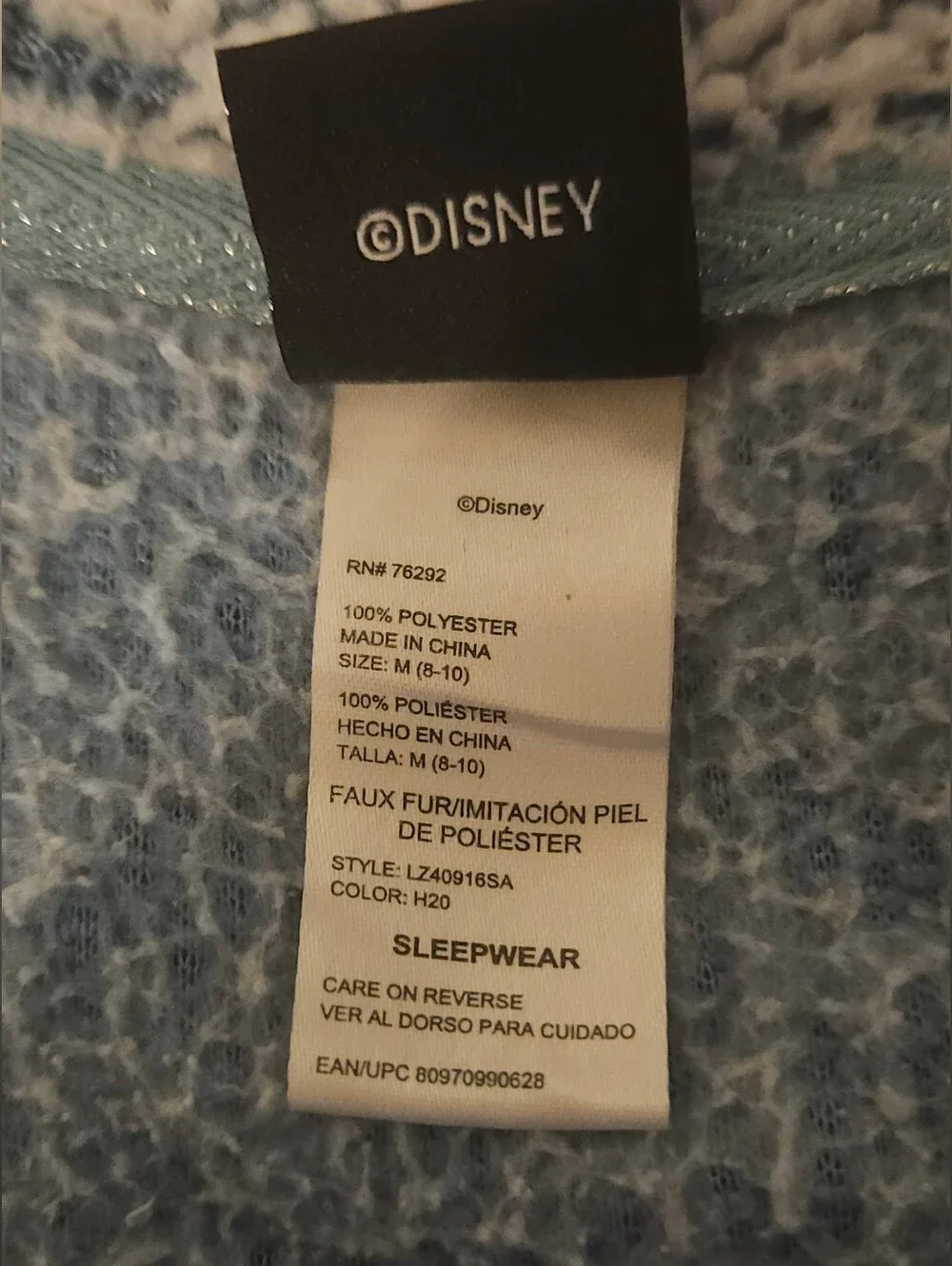 Disney Stitch More Snacks Sherpa Kids Pajama Set - Light Blue Top & Navy Pants
